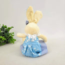 Coelha De Vestido Azul 33x12x15cm Enfeite De Páscoa