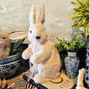 Coelho De Páscoa Pelúcia Creme 40x20x24cm Decoração Páscoa