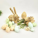 Kit Decoração Pascoa Fibra Natural Coelho Cenoura Ovo 19pc