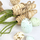 Kit Decoração Pascoa Fibra Natural Coelho Cenoura Ovo 19pc