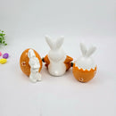 Kit 3 Coelho De Páscoa De Porcelana Ovo Decorativo Cenoura