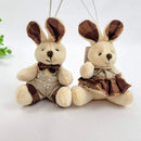 Mini Coelho Casal Marrom Pendente 10x6x5cm Enfeite De Páscoa