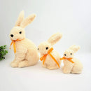 Coelho De Pelúcia Laço Laranja 32/20/13cm Páscoa Kit 3pc
