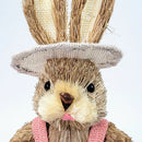 Coelha De Palha Rosa 35x15x14cm Decoração De Páscoa