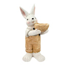 Coelho Campestre Decorativo Resina Com Cesto 47cm Páscoa