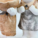 Casal De Coelho Campestre Decorativo Resina 47cm Páscoa