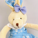 Coelha De Vestido Azul 33x12x15cm Enfeite De Páscoa